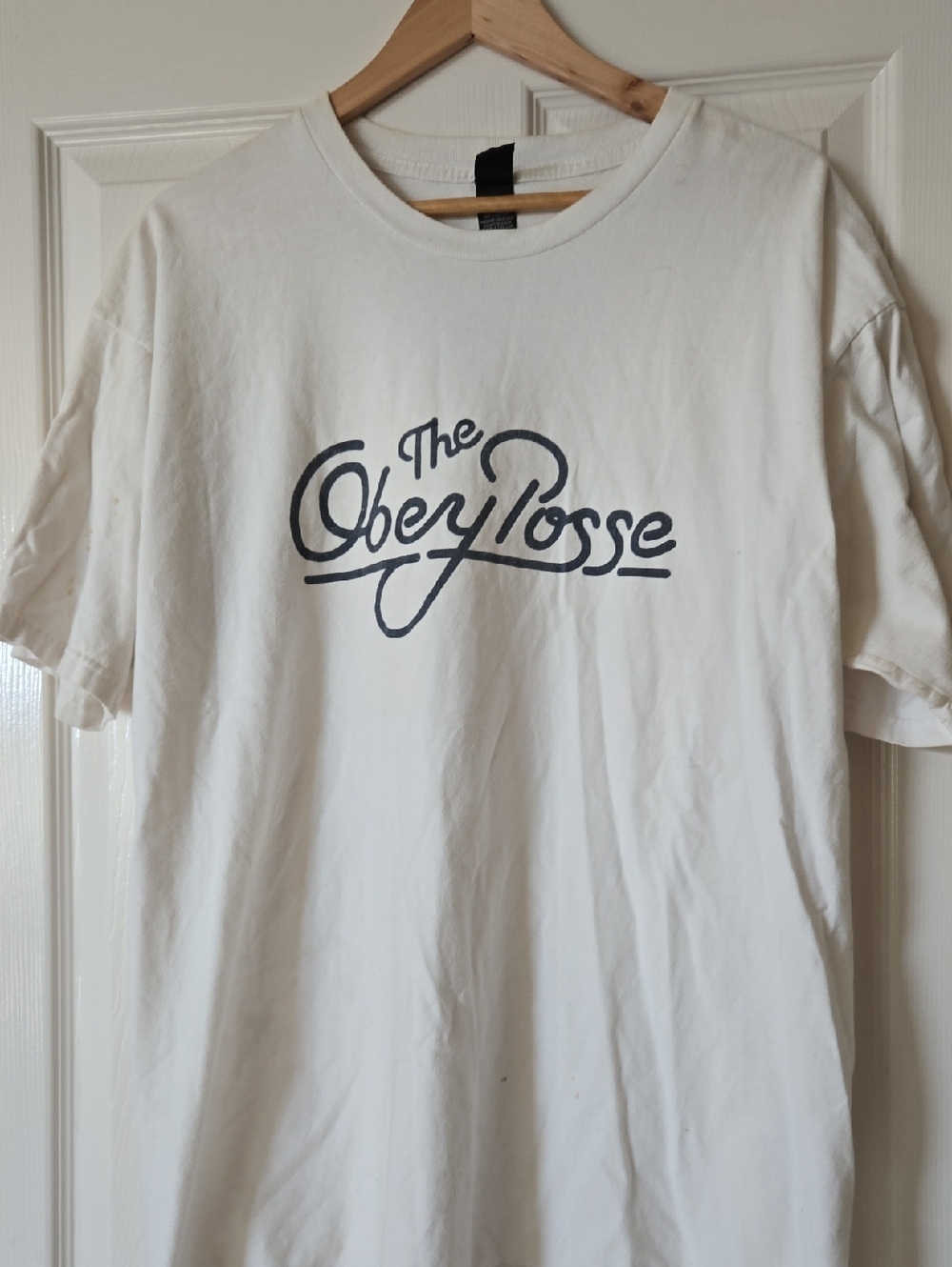 Obey White Tee with Black Care-Label Detail XL